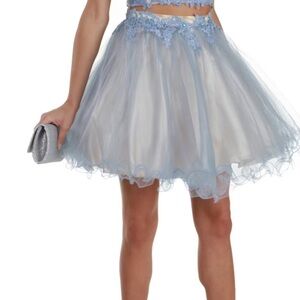 Elegant Blue Lace Skirt